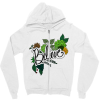 Believe Flowers Zipper Hoodie | Artistshot