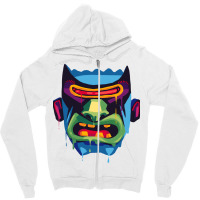 80s Retro Halloween Zombie Cyclops Scary Monster C Zipper Hoodie | Artistshot