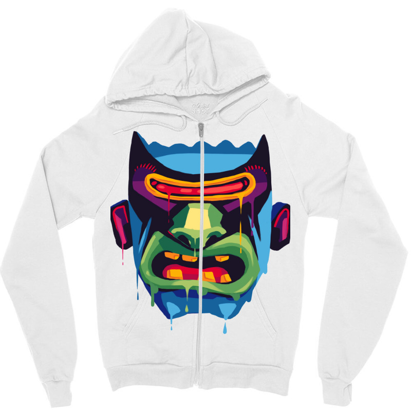 80s Retro Halloween Zombie Cyclops Scary Monster C Zipper Hoodie by afzalykamitoi | Artistshot