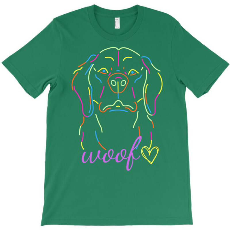 Black Colorful Neon Dog Themed T Shirt T-Shirt by moalimbano3 | Artistshot