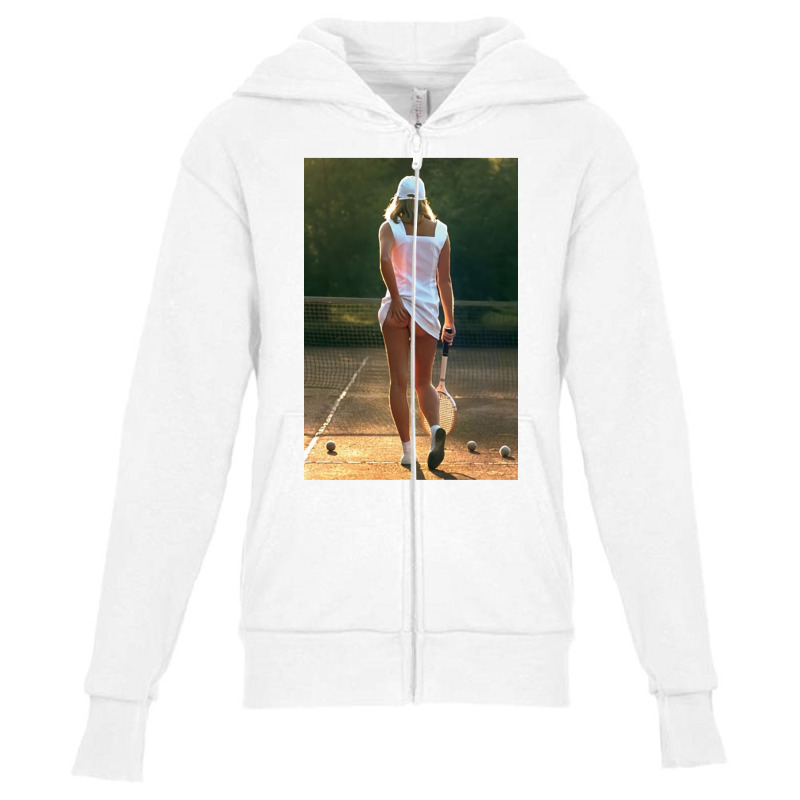 Tennis Girl Martin Elliott Youth Zipper Hoodie | Artistshot