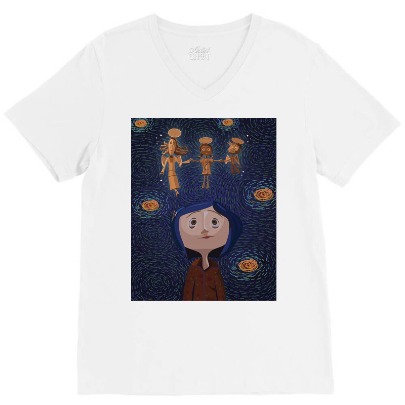 Movie Kids Art Coraline V-neck Tee | Artistshot