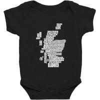 Distillery Map Of Scotland Baby Bodysuit | Artistshot