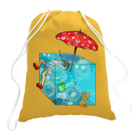 On Vacation With A Gelatinous Cube For Dungeons An Drawstring Bags | Artistshot