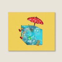 On Vacation With A Gelatinous Cube For Dungeons An Landscape Canvas Print | Artistshot