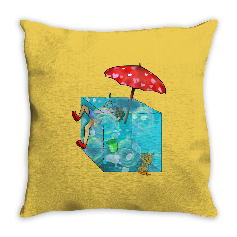 On Vacation With A Gelatinous Cube For Dungeons An Throw Pillow | Artistshot