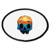 Sunset Skull Oval Patch | Artistshot