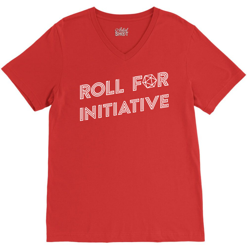 Roll For Initiative Retro D20 Dice Tabletop Rpg Ad V-Neck Tee by winkleslifkos | Artistshot