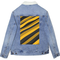 Black And Yellow Stripes Unisex Sherpa-lined Denim Jacket | Artistshot