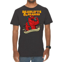 Workout Gain Funny Quote Deadlifts And Dragons Dnd Vintage T-shirt | Artistshot