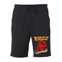 Workout Gain Funny Quote Deadlifts And Dragons Dnd Fleece Short | Artistshot