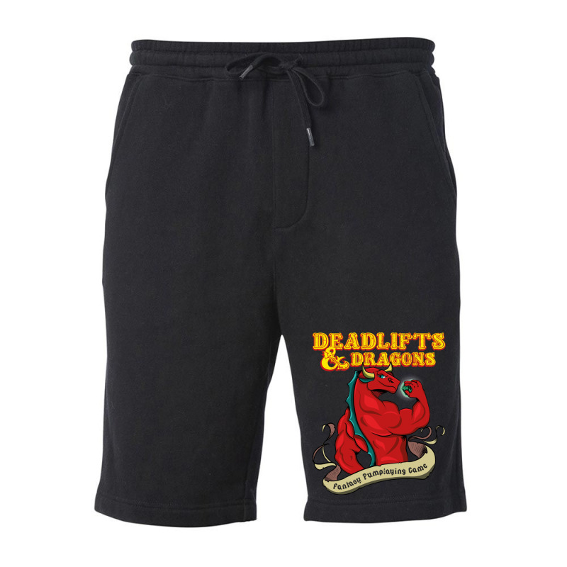 Workout Gain Funny Quote Deadlifts And Dragons Dnd Fleece Short by koromaqazit | Artistshot