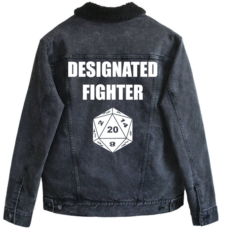 Designated Fighter Unisex Sherpa-Lined Denim Jacket by marreokrama | Artistshot