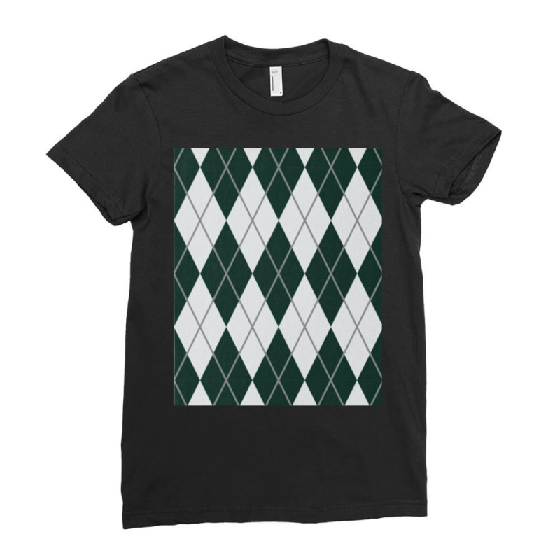 Green And Grey Diamonds Ladies Fitted T-Shirt by rabeystuck9 | Artistshot