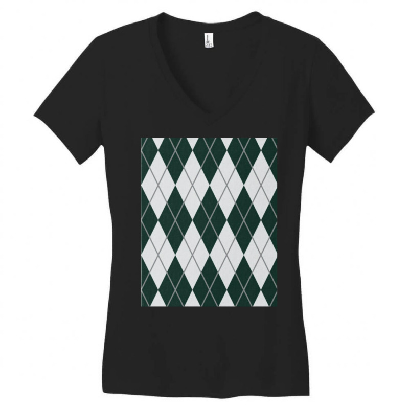 Green And Grey Diamonds Women's V-Neck T-Shirt by rabeystuck9 | Artistshot