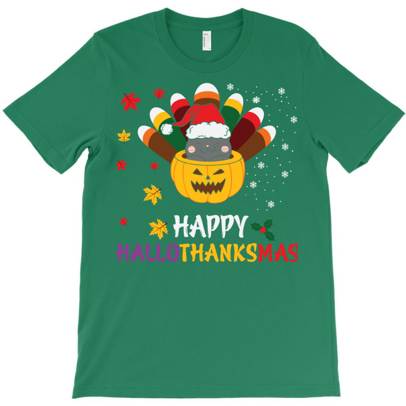 Happy Hallothanksmas Cats Lover Halloween Merry Ch T-Shirt by aldenmunnisd | Artistshot