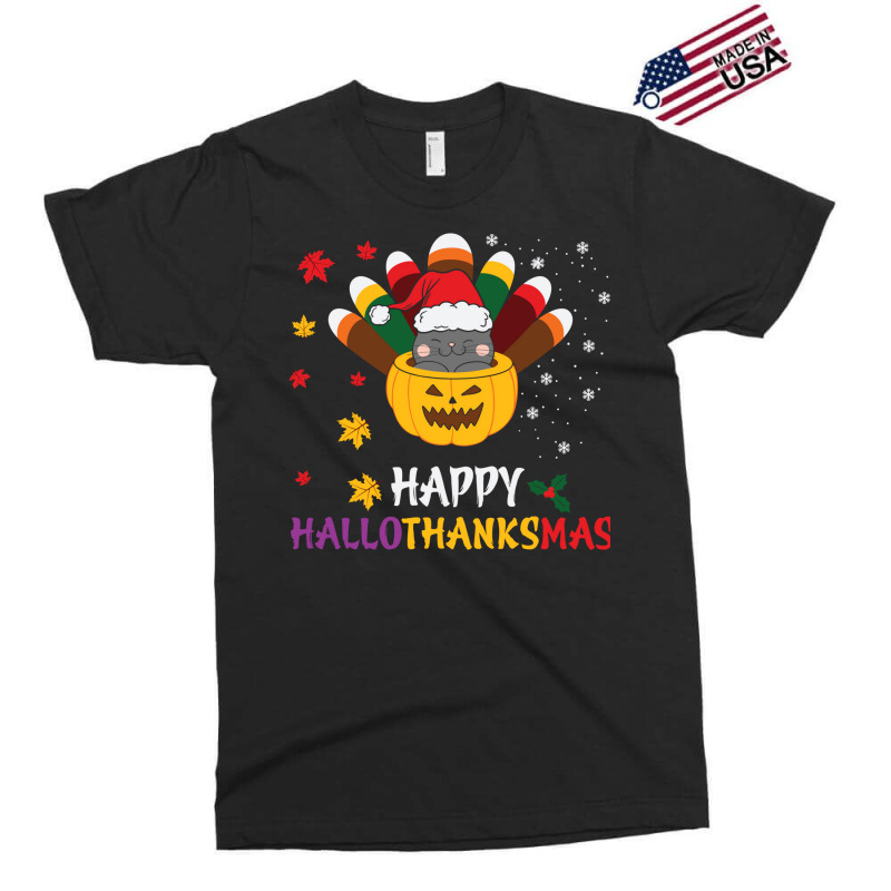 Happy Hallothanksmas Cats Lover Halloween Merry Ch Exclusive T-shirt by aldenmunnisd | Artistshot