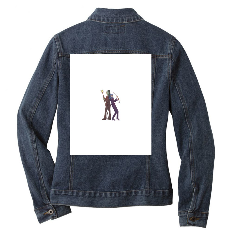 Vampire And Orc Crimefighting Duo Ladies Denim Jacket by marreokrama | Artistshot