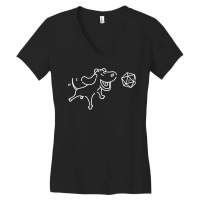 Dog With D20 Dice Cute Funny Gift For Dog Lovers T Women's V-neck T-shirt | Artistshot