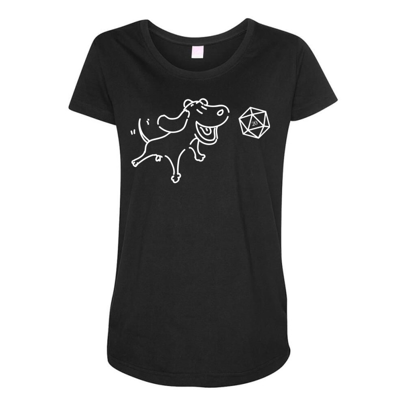 Dog With D20 Dice Cute Funny Gift For Dog Lovers T Maternity Scoop Neck T-shirt | Artistshot