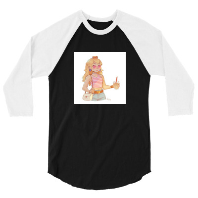 Princess Peach 3/4 Sleeve Shirt Designed By Sulalahsaniati