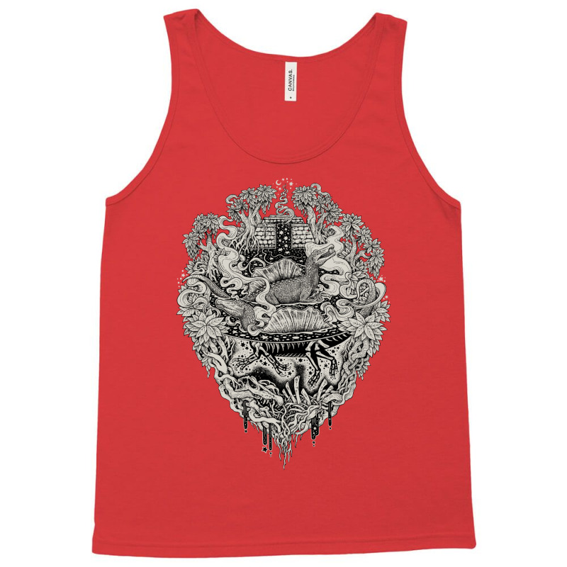 Sunken Temple Of The Spinosaurus  Monochrome  Dino Tank Top | Artistshot