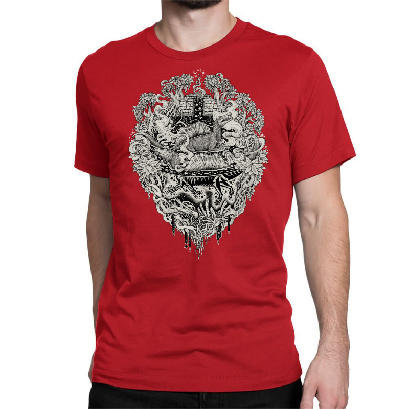 Sunken Temple Of The Spinosaurus  Monochrome  Dino Classic T-shirt | Artistshot