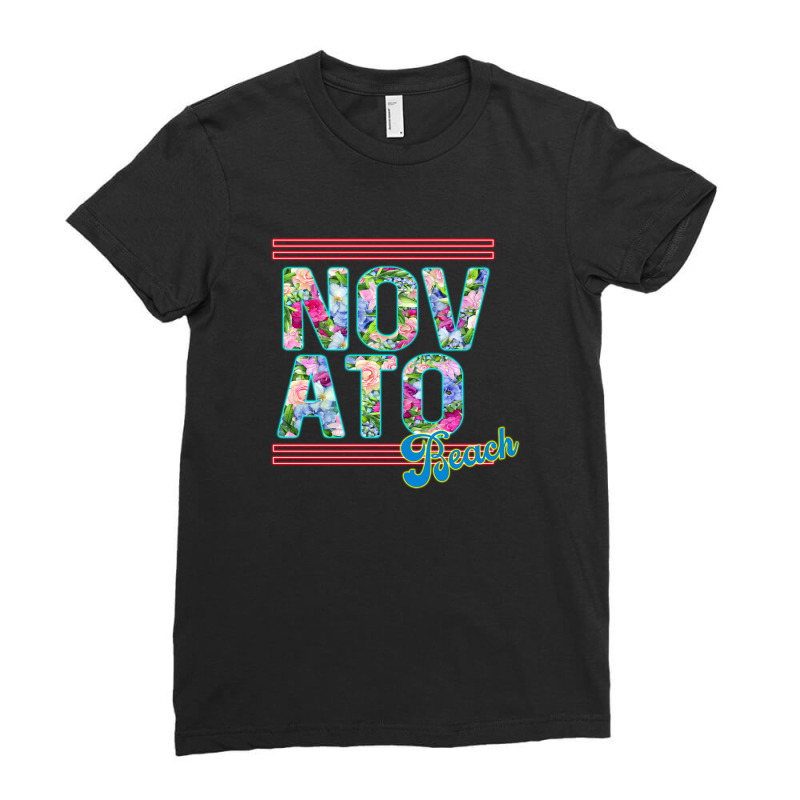 Neon Novato Beach Ladies Fitted T-Shirt by Bintang⭐⭐⭐ | Artistshot