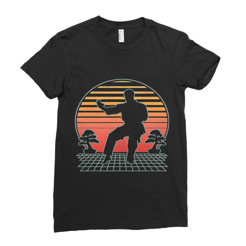 Martial Arts Fighter Futuristic Retro Karate Taekw Ladies Fitted T-Shirt by RILEYALLEN | Artistshot