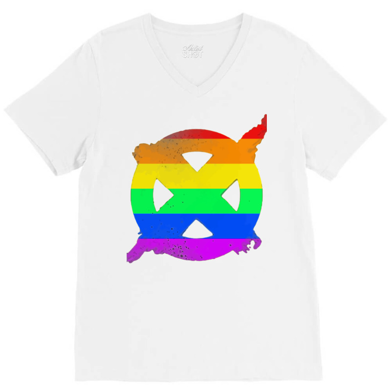 Gay Pride Xlogo V-neck Tee | Artistshot