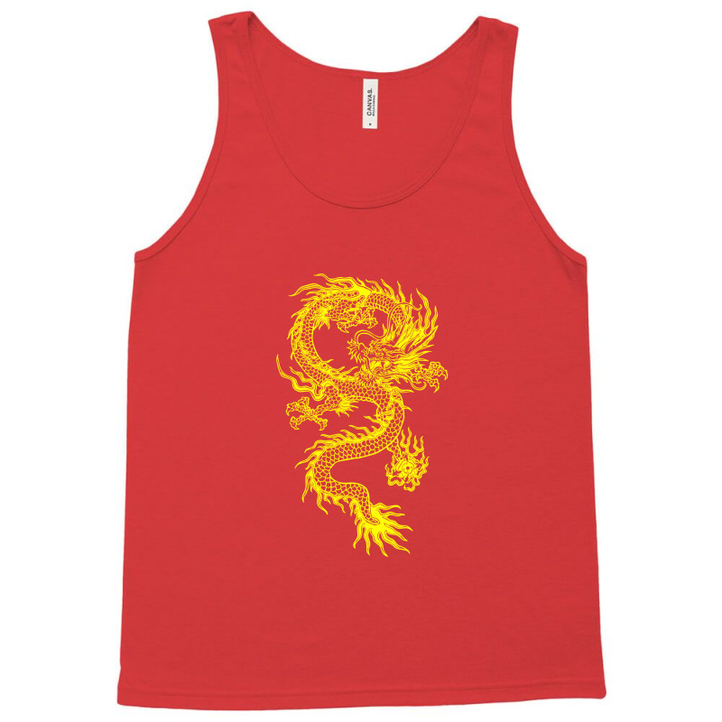 Yellow Chinese Dragon Tank Top | Artistshot