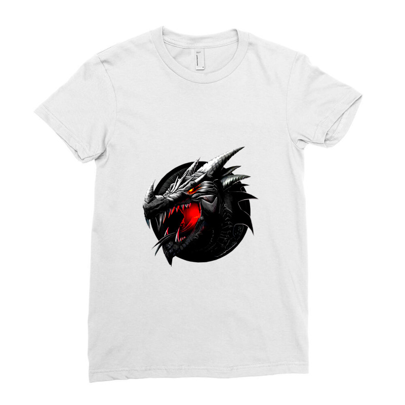 Mandala Black Dragon Ladies Fitted T-Shirt by kir.in_prj | Artistshot