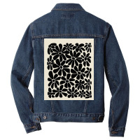 Black And White Retro Floral Art Print Men Denim Jacket | Artistshot