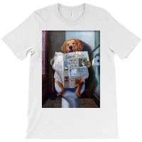 Dog Reading The Newspaper On Toilet T-shirt | Artistshot