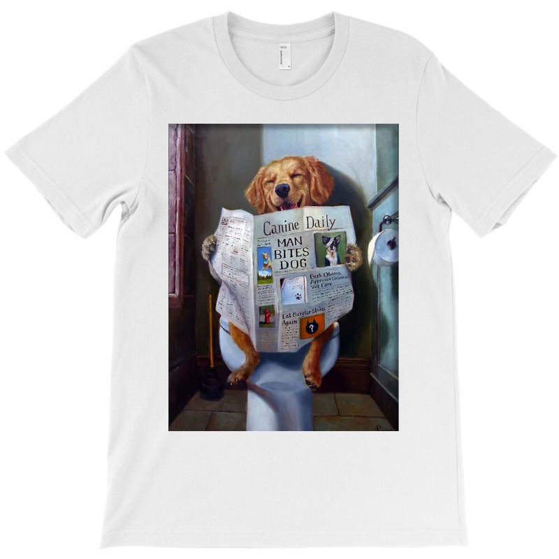 Dog Reading The Newspaper On Toilet T-Shirt by ronaldojon | Artistshot