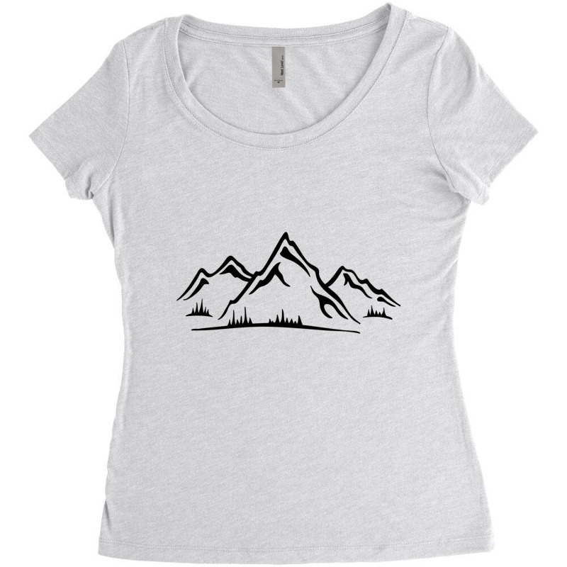 Mountain Design Women's Triblend Scoop T-shirt by American choice | Artistshot