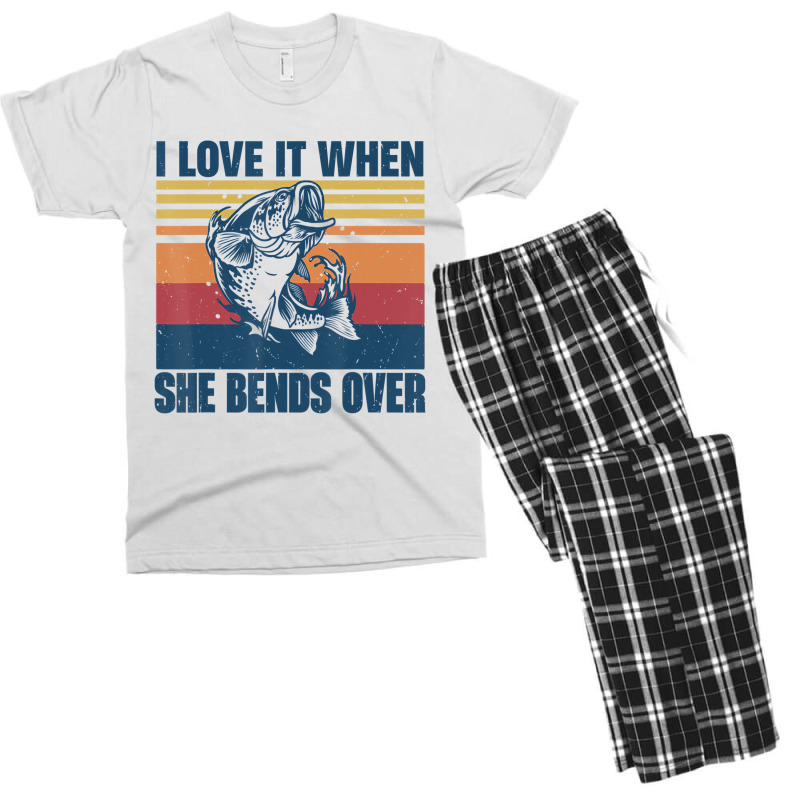 Vintage Bass Fishing Fisherman I Love It When She Men's T-shirt Pajama Set by stidmanuks | Artistshot