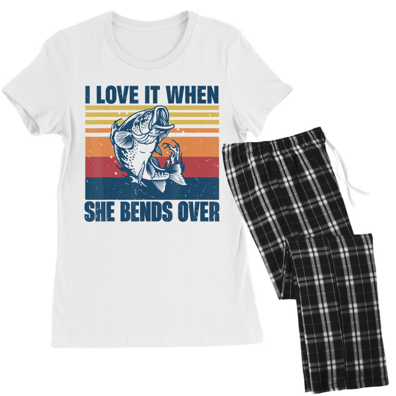 Vintage Bass Fishing Fisherman I Love It When She Women's Pajamas Set by stidmanuks | Artistshot