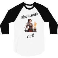 Blacksmith Girl Yellow 3/4 Sleeve Shirt | Artistshot