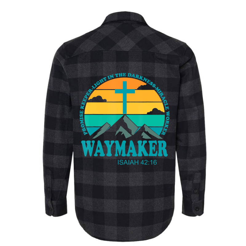 Cool Retro Vintage Waymaker Promise Keeper Miracle Flannel Shirt | Artistshot