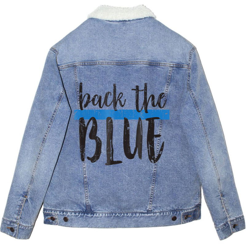 Back The Blue T Shirt   Police Support Tee   Copy Unisex Sherpa-lined Denim Jacket | Artistshot