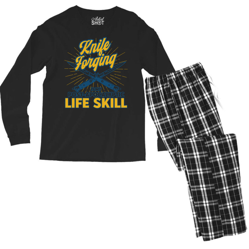 Life Skill Knife Making Blacksmith Knife Forging S Men's Long Sleeve Pajama Set by abadchzoumae | Artistshot