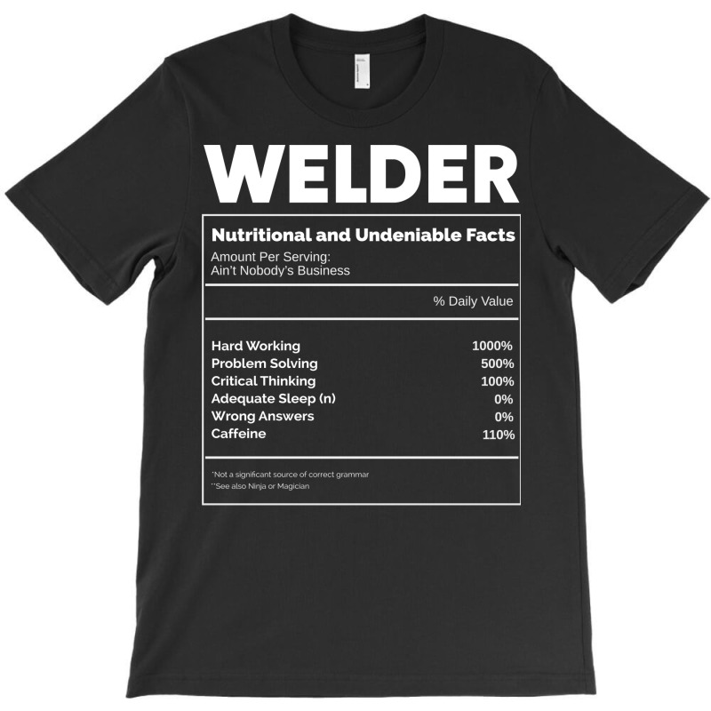 Welding Nutritkon Facts Welder Metalsmith Blue T-Shirt by efratydrexp | Artistshot