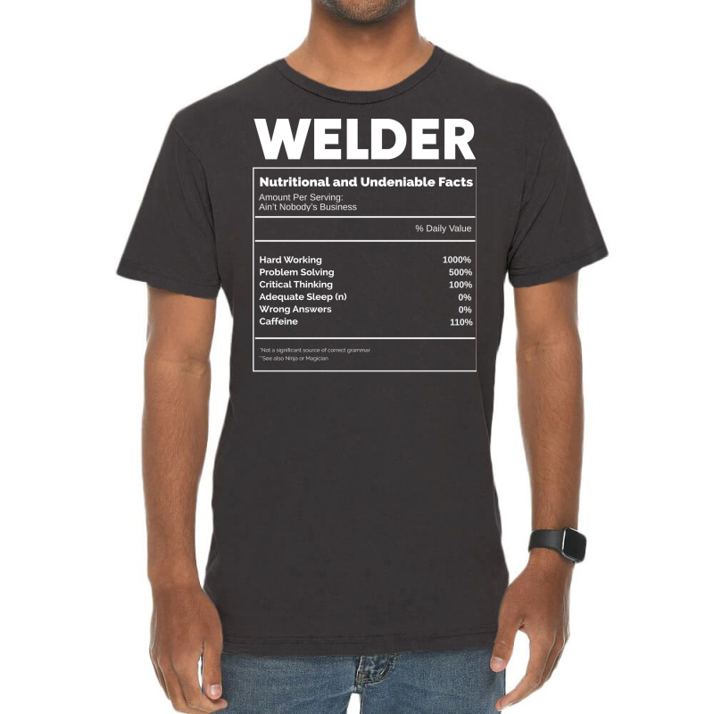 Welding Nutritkon Facts Welder Metalsmith Blue Vintage T-Shirt by efratydrexp | Artistshot