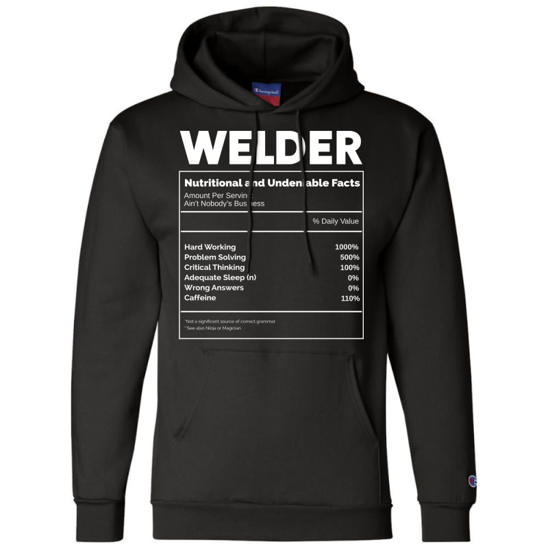 Welding Nutritkon Facts Welder Metalsmith Blue Champion Hoodie by efratydrexp | Artistshot