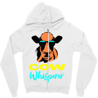 Cow Whisperer Gifts Farm Lovers Farmer Animal Cow Zipper Hoodie | Artistshot