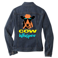 Cow Whisperer Gifts Farm Lovers Farmer Animal Cow Ladies Denim Jacket | Artistshot