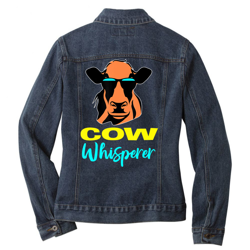 Cow Whisperer Gifts Farm Lovers Farmer Animal Cow Ladies Denim Jacket by ravand | Artistshot