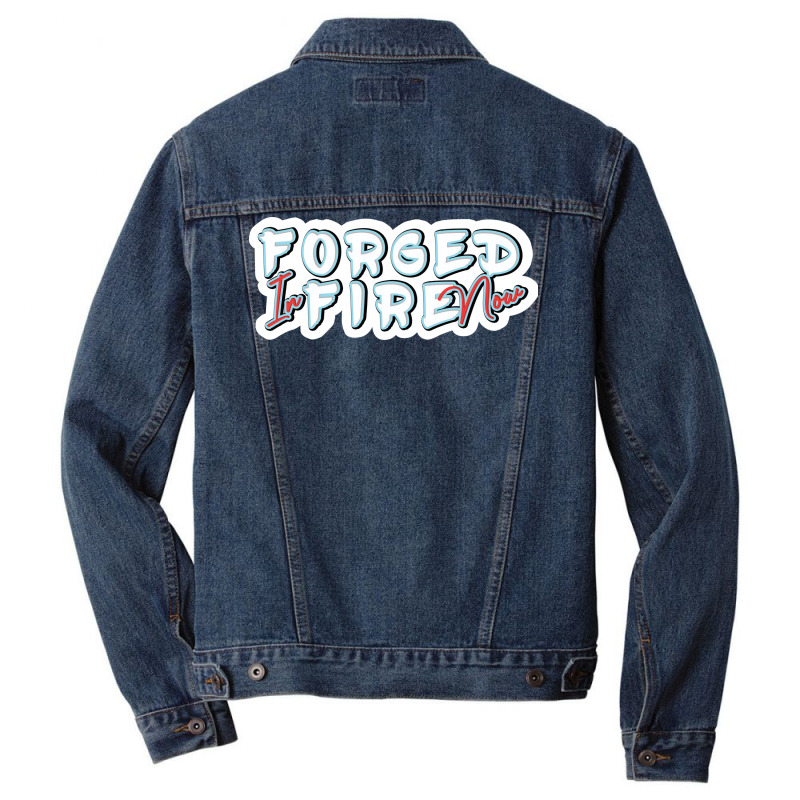 Forged In Fire Now Lettering Red Men Denim Jacket by kauicaosja2 | Artistshot