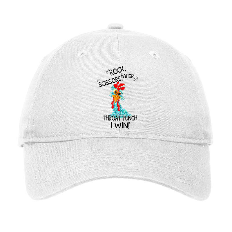 Rooster Chicken Rock Paper Scissors Throat Punch I Adjustable Cap | Artistshot